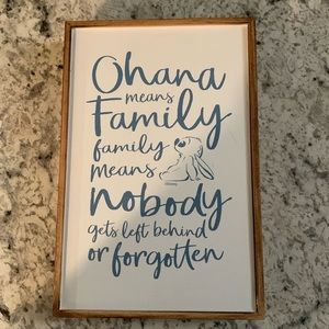 Stitch Ohana means family wall decor